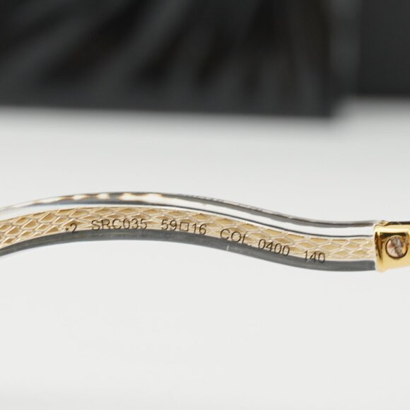 Roberto Cavalli SRC035M 0400 Geometric Sunglasses - Gold/Brown main image 4